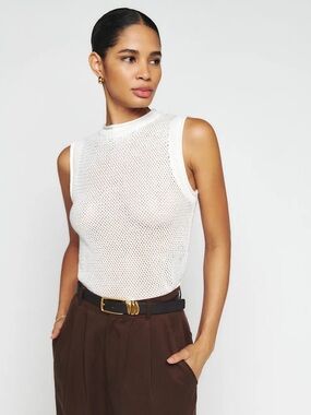 Women’s Reformation Colton Sweater Tank Gossamer White Size S